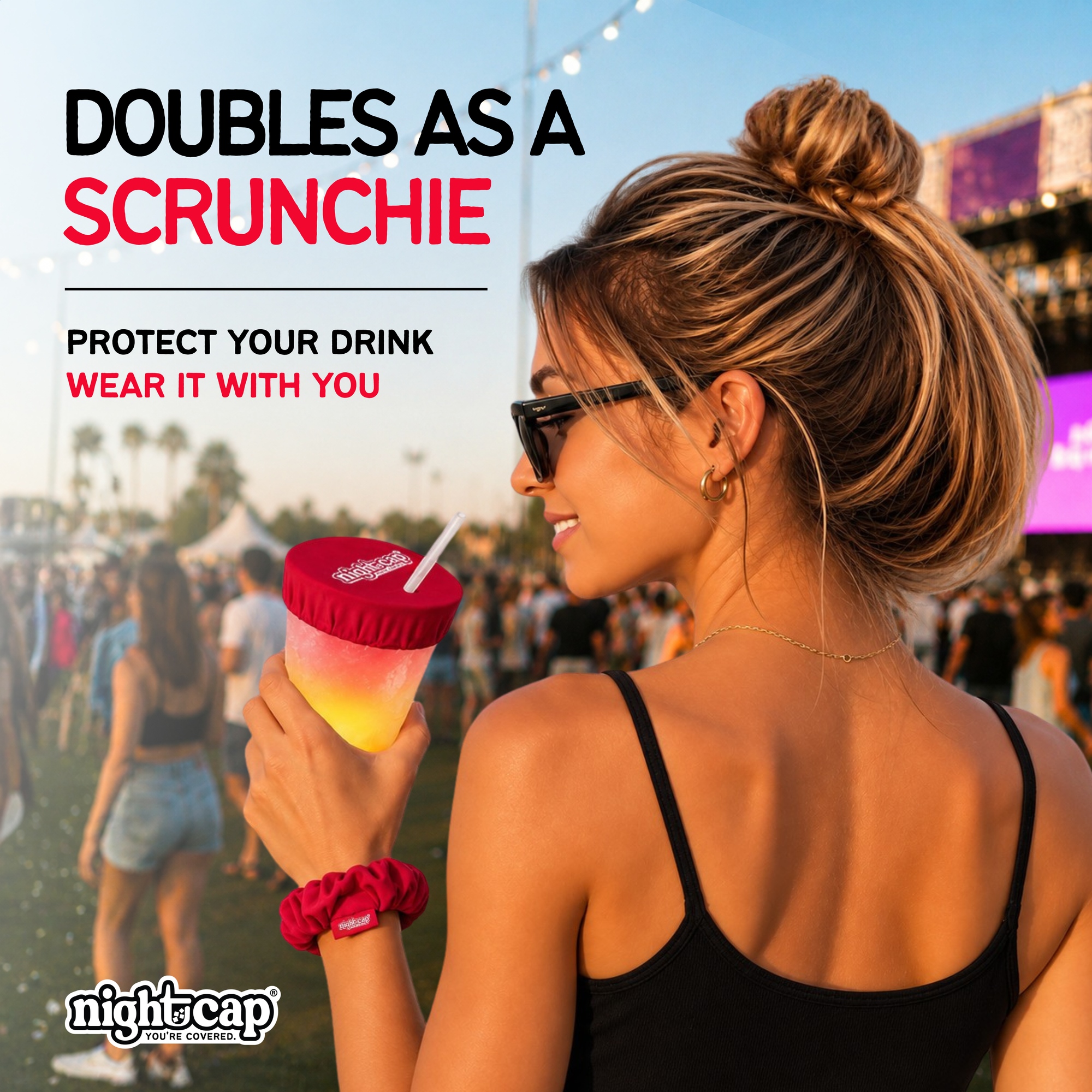 NightCap Scrunchie Drink Cover